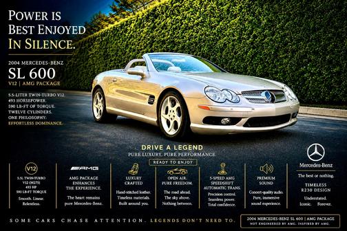 Beige 2004 Mercedes-Benz SL-Class SL600 Roadster