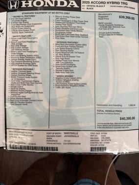 2025 Honda Accord Hybrid Touring