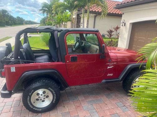 Red 1998 Jeep Wrangler Sport