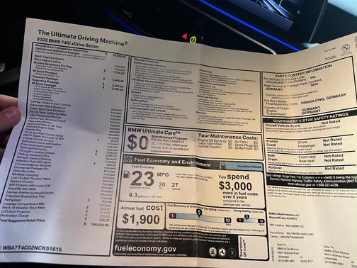 Black 2022 BMW 740 i xDrive