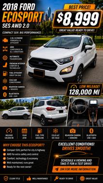 White 2018 Ford EcoSport SES