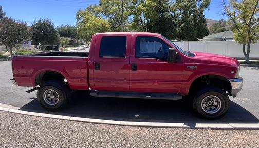 Red 2001 Ford F-250 XL Crew Cab Super Duty