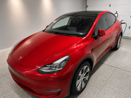 Red 2022 Tesla Model Y Long Range