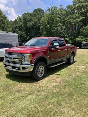 Red 2017 Ford F-250 Lariat