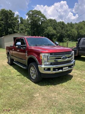Red 2017 Ford F-250 Lariat
