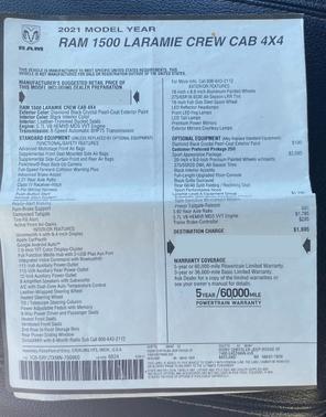 Black 2021 RAM 1500 Laramie