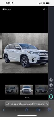 White 2018 Toyota Highlander LE I4