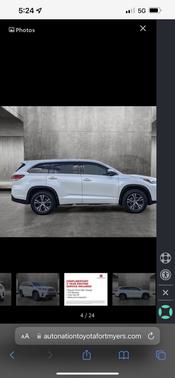 White 2018 Toyota Highlander LE I4