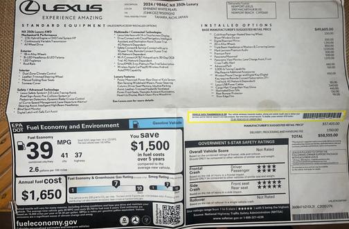 2024 Lexus NX 350h Luxury