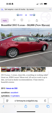 2013 Lexus ES 350 Base