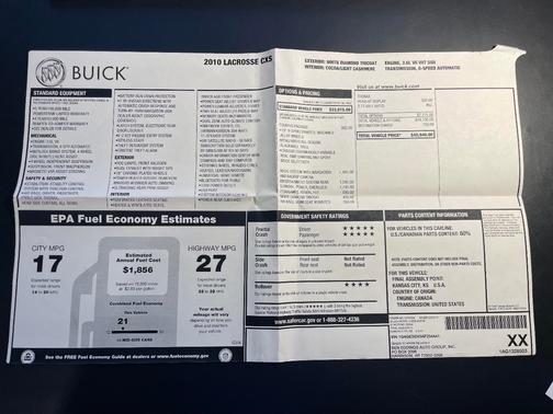 2010 Buick LaCrosse CXS