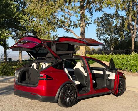 Red 2025 Tesla Model X Plaid