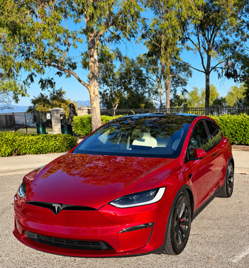 Red 2025 Tesla Model X Plaid