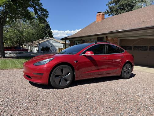 Red 2019 Tesla Model 3 Long Range