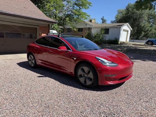 Red 2019 Tesla Model 3 Long Range