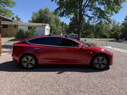 Red 2019 Tesla Model 3 Long Range