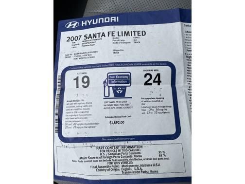 2007 Hyundai SANTA FE Limited