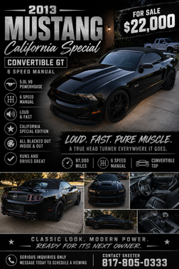 Black 2013 Ford Mustang GT Premium