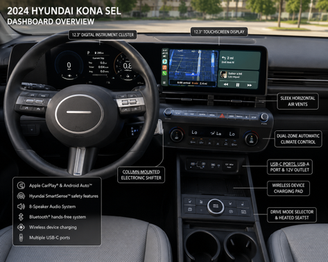 Black 2024 Hyundai KONA SEL