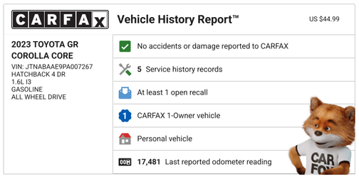 2023 Toyota GR Corolla Core