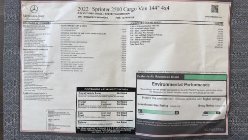 2022 Mercedes-Benz Sprinter 2500 Standard Roof