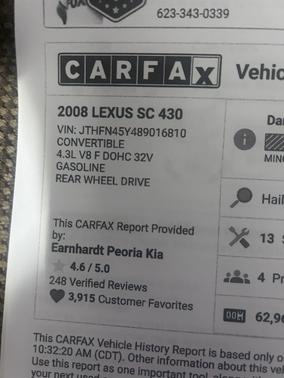 2008 Lexus SC 430 Base