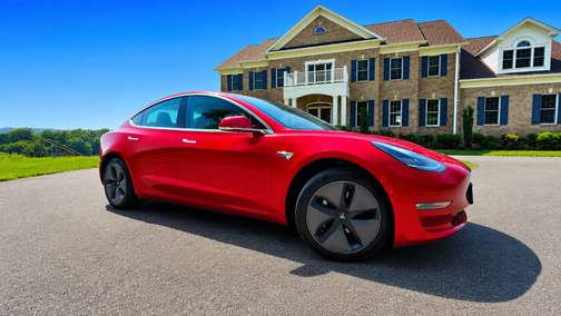 Red 2018 Tesla Model 3 Long Range