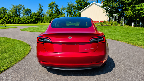 Red 2018 Tesla Model 3 Long Range