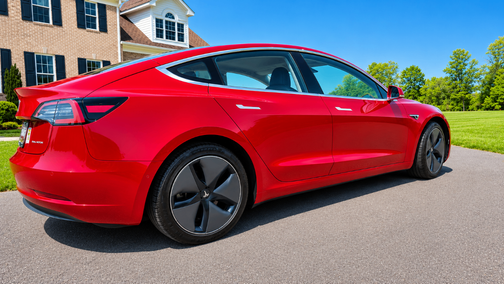 Red 2018 Tesla Model 3 Long Range