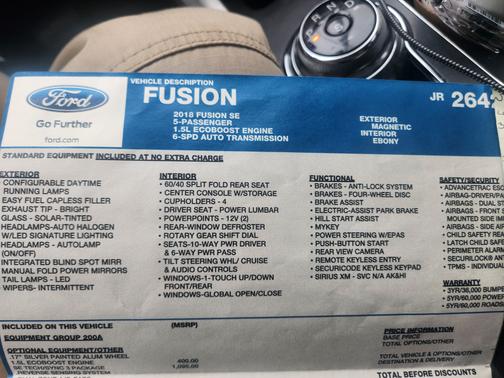 2018 Ford Fusion SE