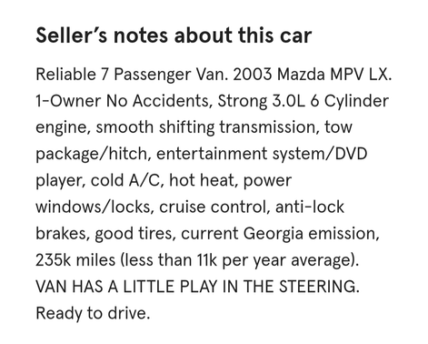 2003 Mazda MPV LX