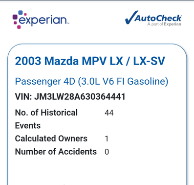 2003 Mazda MPV LX