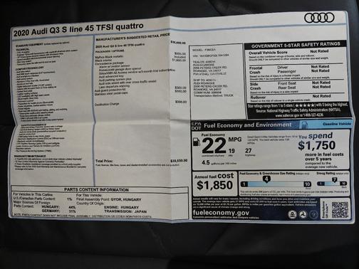 2020 Audi Q3 45 S line Premium