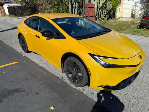 Yellow 2025 Toyota Prius Nightshade Edition