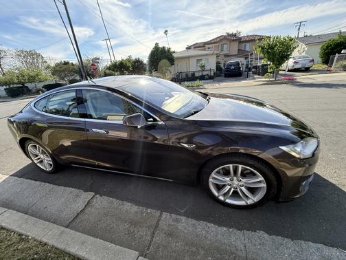 Brown 2014 Tesla Model S 85