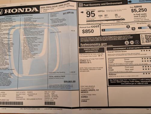 2025 Honda Prologue Elite AWD