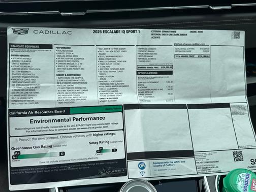 White 2025 Cadillac Escalade IQ Sport 1