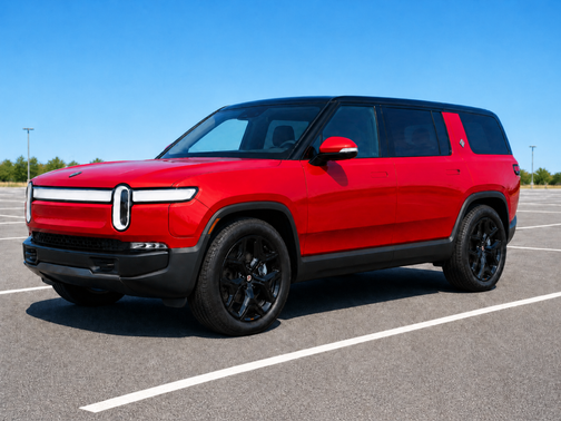 Red 2025 Rivian R1S Adventure Dual-Motor Max Pack