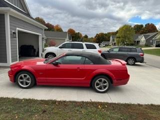 Red 2005 Ford Mustang GT