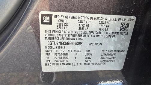 Gray 2016 GMC Sierra 1500 SLT