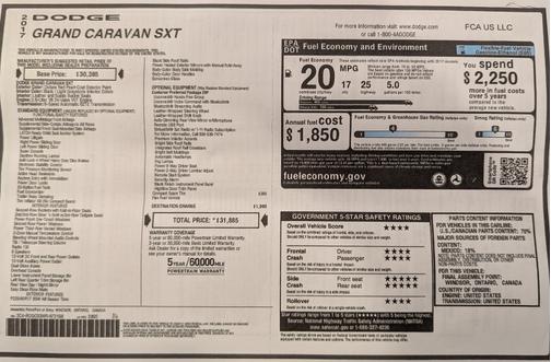 2017 Dodge Grand Caravan SXT