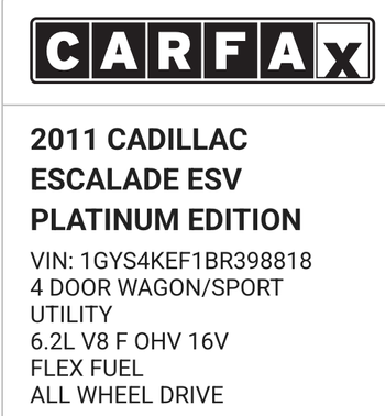 2011 Cadillac Escalade ESV Platinum Edition