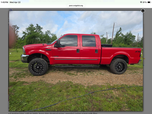 Red 2000 Ford F-250 Lariat Crew Cab Super Duty