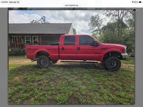 Red 2000 Ford F-250 Lariat Crew Cab Super Duty