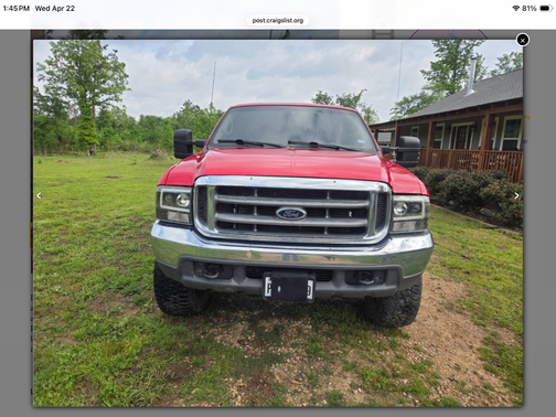 Red 2000 Ford F-250 Lariat Crew Cab Super Duty