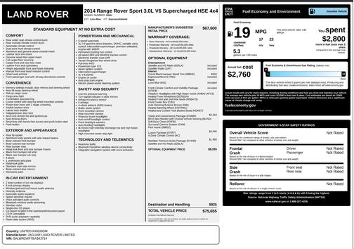 2014 Land Rover Range Rover Sport Supercharged HSE