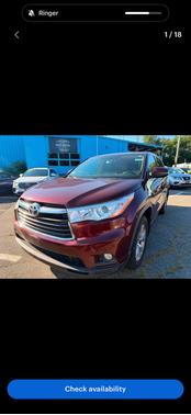 Red 2016 Toyota Highlander Limited