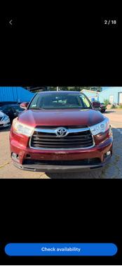 Red 2016 Toyota Highlander Limited