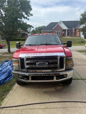Red 2008 Ford F-250 XLT Crew Cab Super Duty