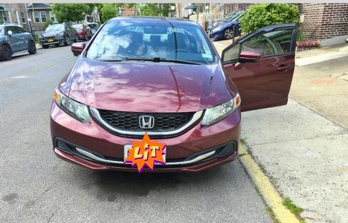 Red 2014 Honda Civic EX
